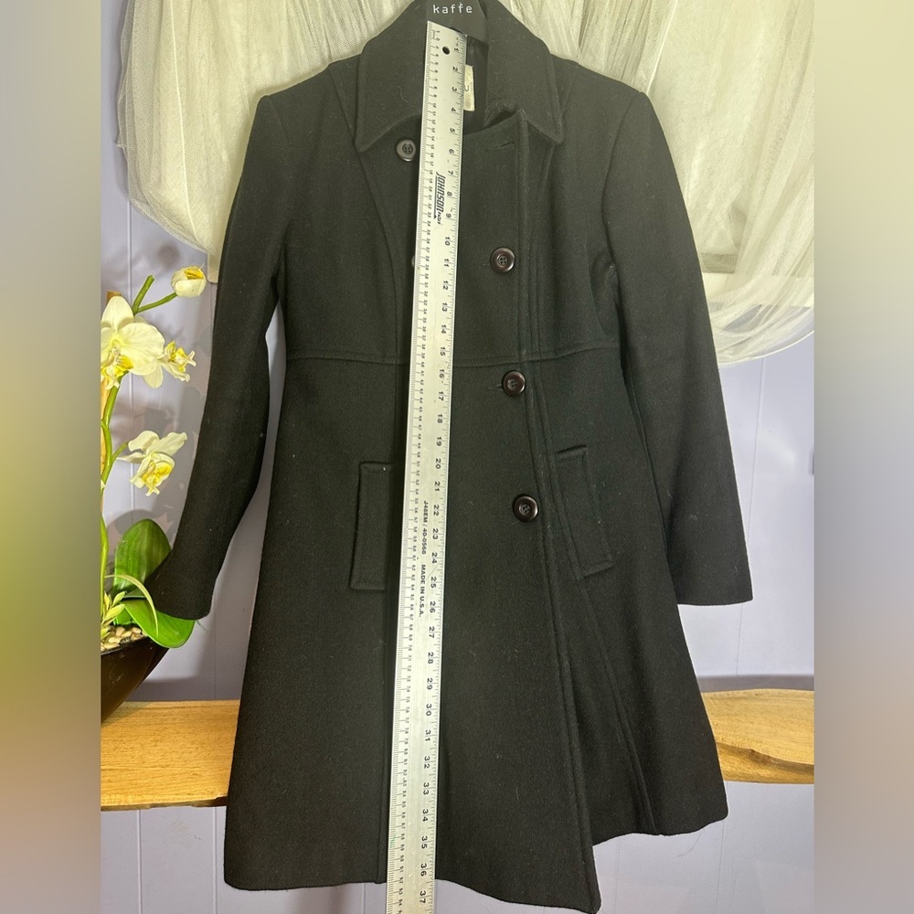 Vintage Le Chateau Women's Elegant Black Pea Coat Wool - Picture 7 of 7